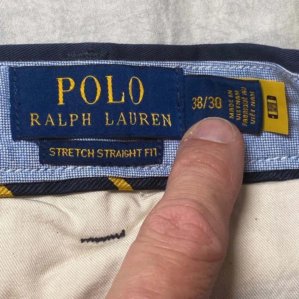 Polo Ralph Lauren The Polo Chino Mens 38 30 Navy Stretch Straight Fit Pants